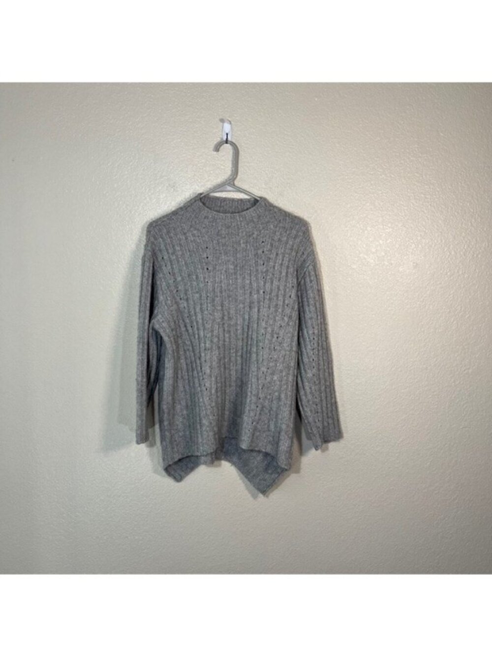 The Cashmere Project Sweater Womens Small Chunky Knit Tunic Asymmetric Gray